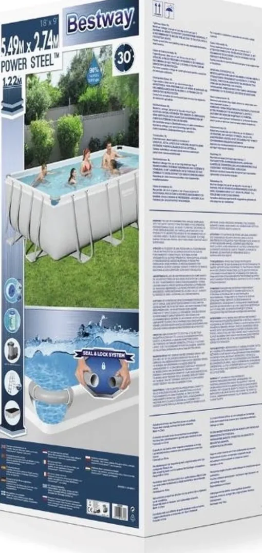 Bestway Power Steel Pool rechthoekig 488x244 cm