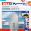 Tesa Powerstrips zelfklevende haak ovaal metaal (1 haak + 4 strips)