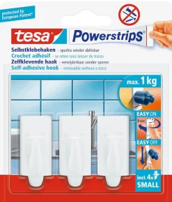 Tesa Powerstrips zelfklevende rechthoekige haak wit