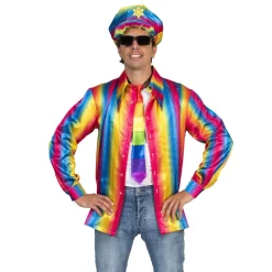 Euro Shop Pride Regenboog Disco hemd Heren - Maat 52/54
