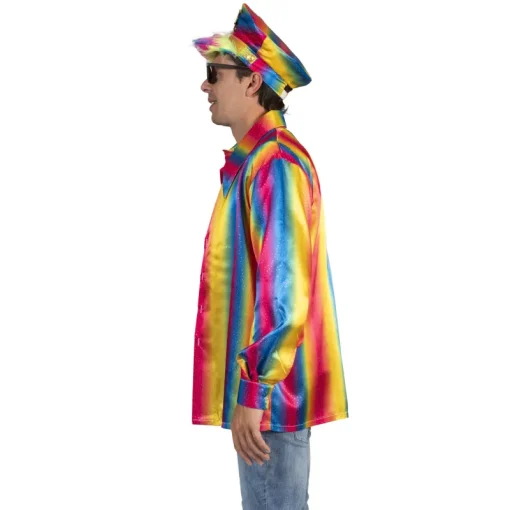 Euro Shop Pride Regenboog Disco hemd Heren - Maat 52/54
