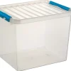 Sunware Q - line opbergbox 52 L blauw transparant