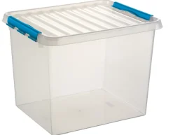 Sunware Q - line opbergbox 52 L blauw transparant