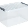Sunware Q - line opbergbox 62 L transparant / metaal