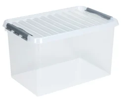 Sunware Q - line opbergbox 62 L transparant / metaal