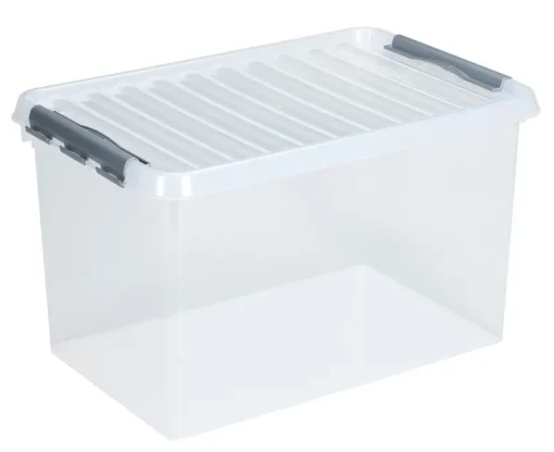Sunware Q - line opbergbox 62 L transparant / metaal