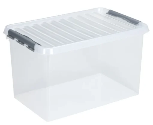 Sunware Q - line opbergbox 62 L transparant / metaal