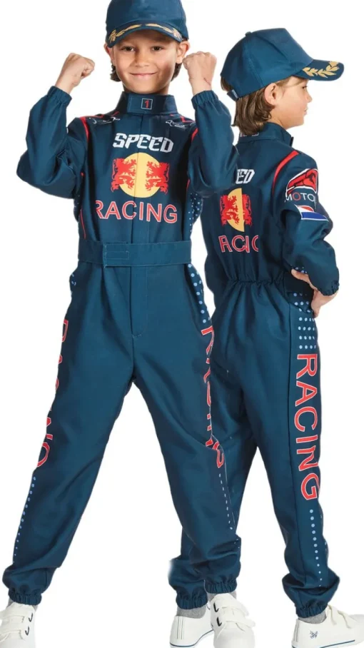 Kinderen Partyline Racepak Car Racer - Blauw - Maat 164