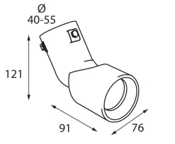 Euro Shop Regelbaar Uitlaatsierstuk TS-67