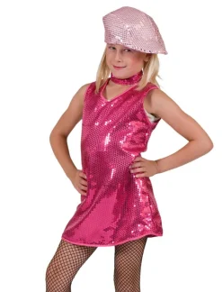 Kinderen Euro Shop Roze Discojurkje met Pailletten - Maat 164