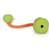 Beeztees Rubber dental bal met koord groen 5 cm
