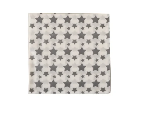 DDD Servetten Ster Zilver 33X33 cm 20 Stuks