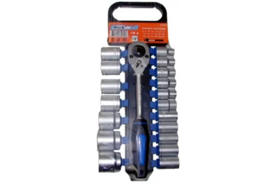 Work Plus Set dopsleutels 19 x 1/2''