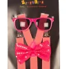 Partyline Set Neon Fuchsia - Bretellen + Strik + Bril