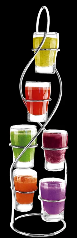 DDD Set of 6 appetizer glasses with stand