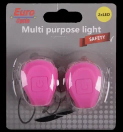 Euro Cycle Set pink voor + achter led