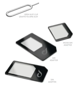 Cellular Line Sim Adaptor Kit, 3 In 1, Black