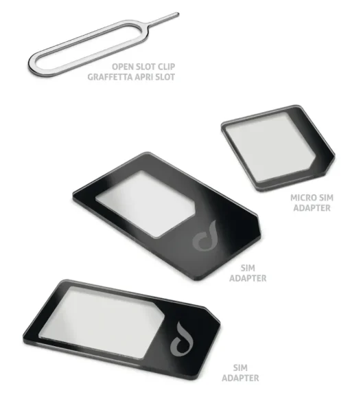 Cellular Line Sim Adaptor Kit, 3 In 1, Black