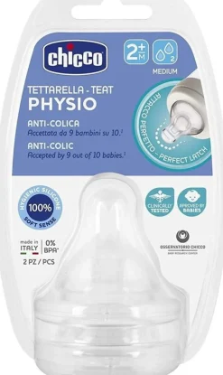 Chicco Speen Silicone Anti-Koliek 2M+ x2