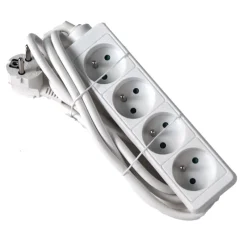 Euro Tools Stekkerblok met kabel 3 m wit 4 x 16 A