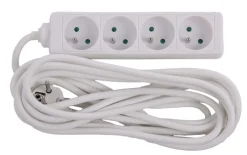 Euro Tools Stekkerblok met kabel 5 m wit 4 x 16 A