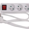 Euro Tools Stekkerblok met schakel en kabel 1,5 m wit