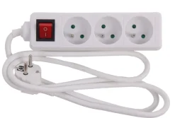 Euro Tools Stekkerblok met schakel en kabel 1,5 m wit