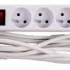 Euro Tools Stekkerblok met schakelaar en kabel 3 m wit