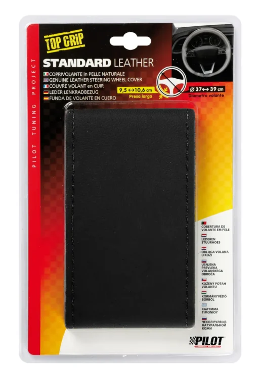 Euro Shop Stuurovertrek Leder Zwart 37-39cm