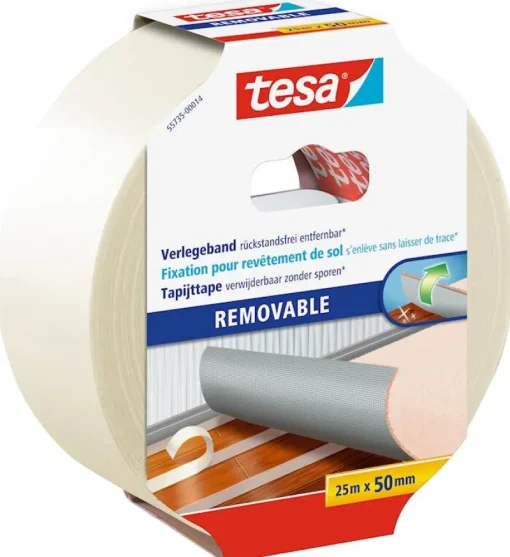 Tesa Tapijttape verwijderbaar 25 m x 50 mm
