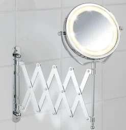 Wenko Telescopische wandspiegel met LED-verlichting