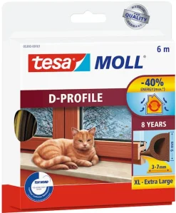 Tesa Tochtstrip 9 mm x 6 m bruin