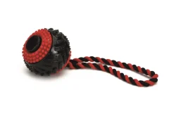 Beeztees Tpr tire bal slingerkoord zwart / rood