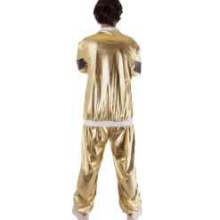 Euro Shop Trainingspak 80ies Sporty Simon Heren - goud/zwart - Maat 60/62