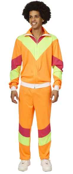 Partyline Trainingspak Man Fluo - Oranje/geel - Maat 54