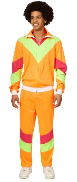 Partyline Trainingspak Man Fluo - Oranje/geel - Maat 48