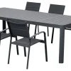 Euro Shop Tuinset Capri met Verstelbare Tafel - 8 Tuinstoelen - Aluminium - Zwart