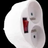 Euro Tools Tweewegstekker met schakelaar wit 2 x 16 A