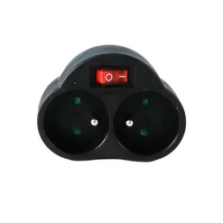 Euro Tools Tweewegstekker met schakelaar zwart 2 x 16 A