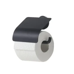 Tiger Urban toiletrolhouder met klep - zwart