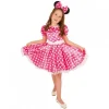 Kinderen Partyline Verkleedjurk Minnie Mouse - Roze met witte stippen - Maat 116