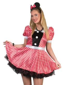 Euro Shop Verkleedjurk Minnie Muis Rood Polkadot - Maat 44/46