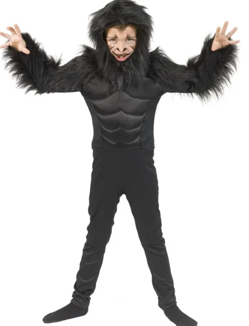 Kinderen Euro Shop Verkleedpak Gorilla George - Maat 140