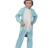 Kinderen Euro Shop Verkleedpak Unicorn Blue Berry Onesie - Maat 116