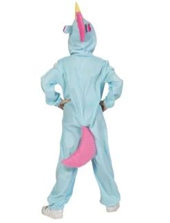 Kinderen Euro Shop Verkleedpak Unicorn Blue Berry Onesie - Maat 116