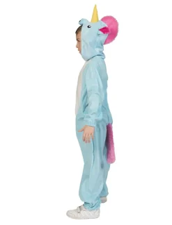 Kinderen Euro Shop Verkleedpak Unicorn Blue Berry Onesie - Maat 116