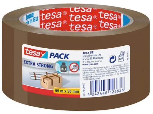 Tesa Verpakkingstape 66 m x 50 mm bruin