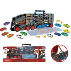 DDD Toys Vrachtwagen koffer zwart + 12 auto's