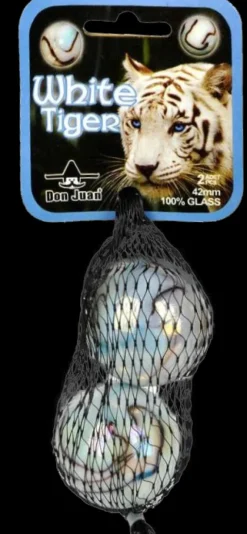 Don Juan White tiger knikkers 2 stuks