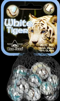 Don Juan White tiger knikkers 21 stuks